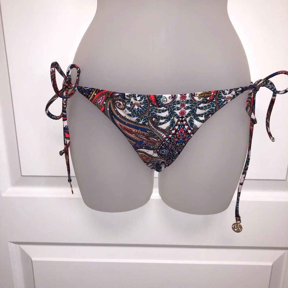 Luli Fama Ruched tie side swim bottoms - S